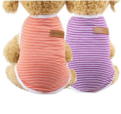 KUTKUT Combo of 2 Dog Striped T-Shirt Puppy Clothes for Small Dogs, Stretchy Summer Cotton Cat Vest Doggy Tee Tank Top for Shihtzu, Bichon, Papillon, Pekingese etc - kutkutstyle