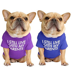 KUTKUT Combo of 2 Pet Dog Breathable Stretchy Round Neck T-Shirt | Pet Puppy Cats Dog Cooling Vest T-Shirts Soft Cotton Clothes | French Bulldog Pug Shirt - kutkutstyle