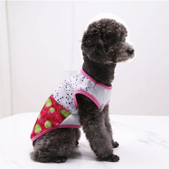 KUTKUT Combo of 2 Summer Clothes for Small Dogs, Fruits Pattern Mesh Vest Sleeveless Shirt for ShishTzu, Lhasa Apso, Bichon, Pekingese - kutkutstyle