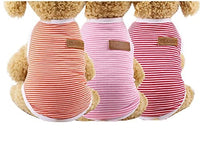 KUTKUT Combo of 3 Striped T-Shirt Puppy Clothes for Small Dogs, Stretchy Summer Cotton Cat Vest Doggy Tee Tank Top for Cavalier King, French Bulldog, Pug etc - kutkutstyle