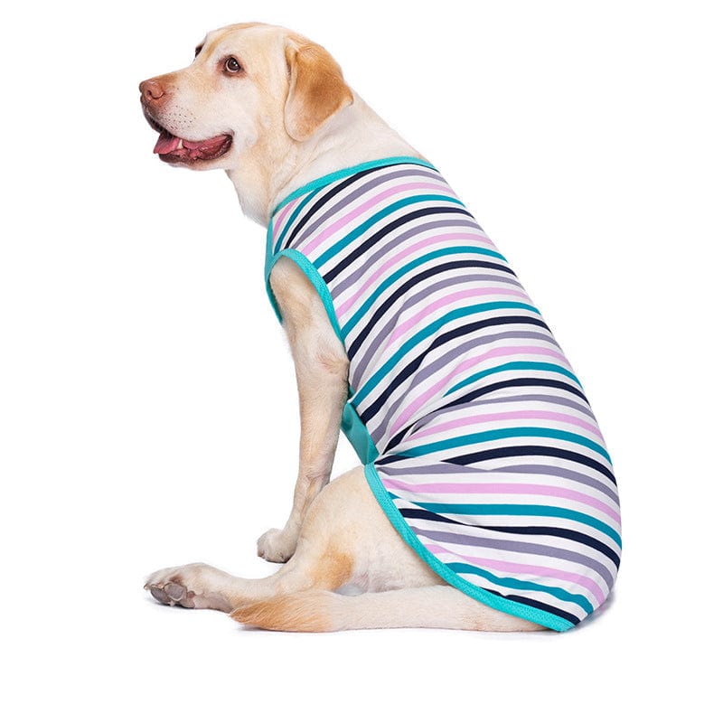 KUTKUT Cotton Striped Dog Shirts for Medium/Large Dogs | Breathable Stretchy Fashion Big Dogs Clothes for Beagle, Corgi, Husky, Labarador, Golden Retriver, Samoyed etc - kutkutstyle