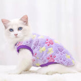 KUTKUT Cute Paw Print Fashion Soft Flannel Fleece Shirt for Small Puppy/Cat - kutkutstyle