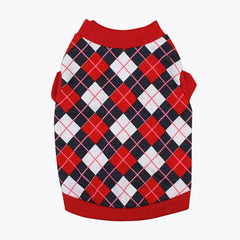 KUTKUT Dog Puppy Sleeveless Shirt, Brethable Plaid Cotton Argyle Pattern Tank Top, Summer Clothes for Cats and Small Dogs Mini Poodle, Scotti, Bichon - kutkutstyle