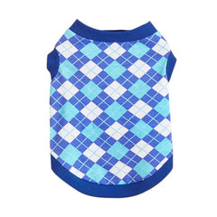 KUTKUT Dog Puppy Sleeveless Shirt, Brethable Plaid Cotton Argyle Pattern Tank Top, Summer Clothes for Cats and Small Dogs Miniature Poodle, Scotti, Bichon - kutkutstyle