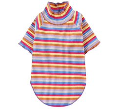 KUTKUT Dog Shirt, Pet Stretchable T-Shirt Clothes Apparel for Small Dog Cat, Sleeved Soft Breathable Sweatshirt Cute Pullover Knitwear Striped Basic Classic Tee Spring Summer Autumn - kutkuts