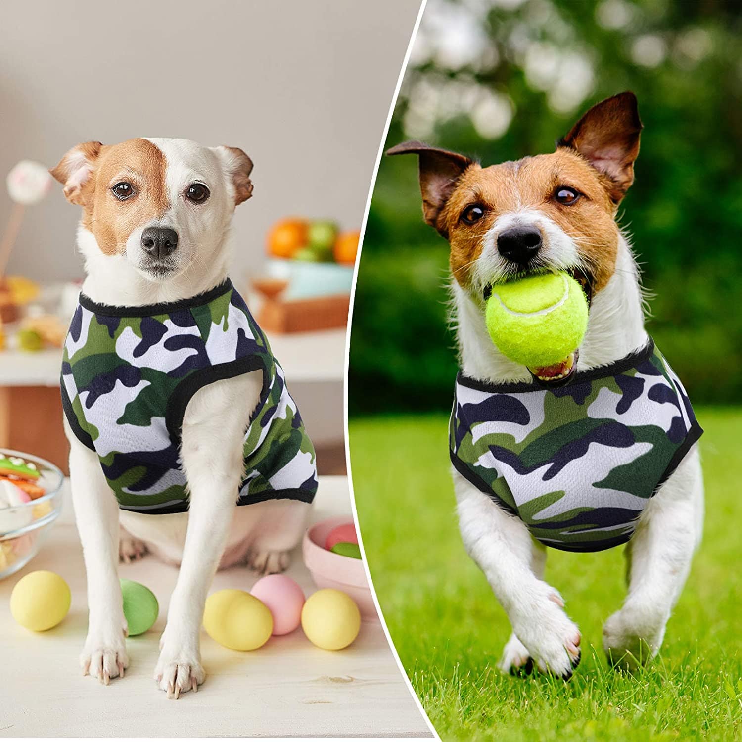 KUTKUT Dog Shirts Breathable Pet Camouflage Vest Puppy Kitten Sleeveless Shirts Pullover Pet Daily Camo Clothes for Dogs Cats Summer Cute Soft Stretchy Dog Basic T-Shirt - kutkutstyle