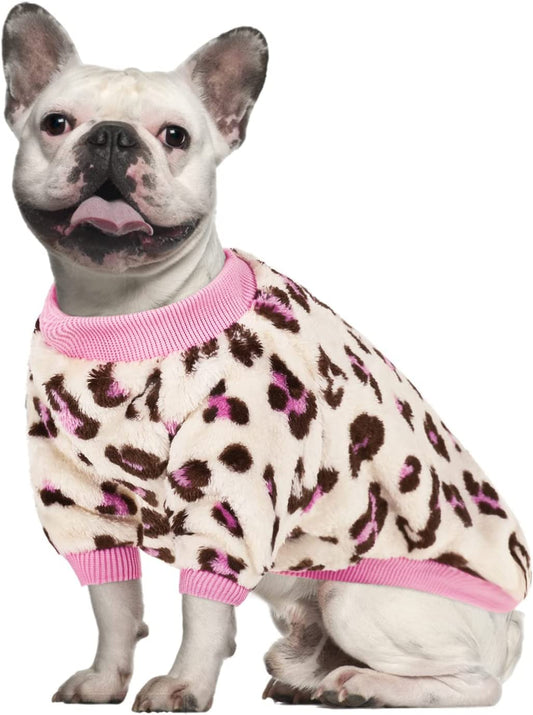 KUTKUT Fleece Dog Shirt, Soft Flannel Dog Sweatshirt Clothes for Puppy Small Dogs, Pet Thermal Jammies Soft Sleeping Suit for Puppy French Bulldog, ShishTzu, Poodle etc - kutkutstyle
