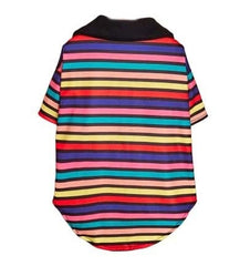 KUTKUT Hawaiian Dog & Cat Rainbow Shirt - Pet Summer T-Shirts Breathable Dog Clothes for Small Dogs Cats Pets, Hawaii Style Polo Dog Shirts Beach Seaside Puppy Outfit - kutkutstyle