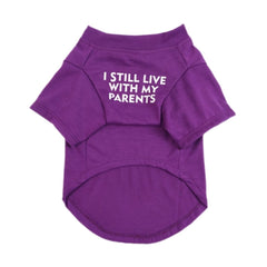 KUTKUT Pet Dog Breathable Stretchy Round Neck T-Shirt I Still Live with My Parents Pet Puppy Cats Dog Cooling Vest T-Shirts Soft Cotton Clothes| French Bulldog Dog Shirt-T-Shirt-kutkutstyle