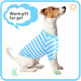 KUTKUT Pet Dog Cotton Striped Clothing, Puppy Vest T-Shirts Outfits for Dogs and Cat Apparel, Doggy Breathable Soft Shirts for Small Dogs Kitten Boy and Girl-T-Shirt-kutkutstyle
