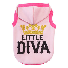 KUTKUT Polycotton Small Dog Hoodie | Spring and Autumn Casual Sports Little Diva Hoodie with Cap for Small Dogs, Puppies Cats, Small Dog Clothes Sweater Winter Sweatshirt Hoodie-T-Shirt-kutkutstyle