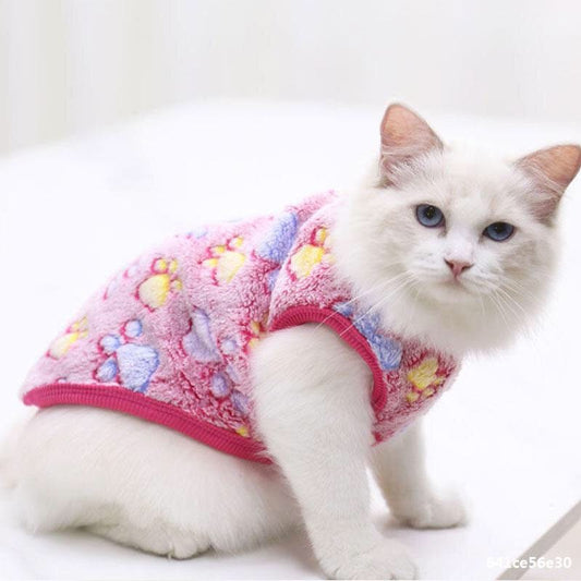 KUTKUT Puppy Clothes for Small Dog & Cat Boy Girl | Winter Warm Cute Paw Pattern Sweaters for Shih Tzu, Maltese, Yorkie Male Female-T-Shirt-kutkutstyle