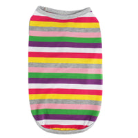 KUTKUT Rainbow Stripe Cotton Sleeveless Shirt for Small Breed Dogs Maltese, Chihuahua, Yorkie etc.-T-Shirt-kutkutstyle