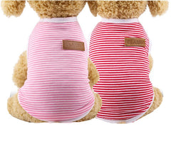 kutkutstyle T-Shirt KUTKUT Set of 2 Pcs Striped T-Shirt Puppy Clothes for Small Dogs, Kitten, Stretchy Summer Cotton Vest Doggy Tee Tank Top For ShihTzu, Bichon, Papillon, Pekingese etc