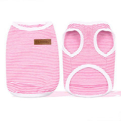 kutkutstyle T-Shirt KUTKUT Set of 2 Pcs Striped T-Shirt Puppy Clothes for Small Dogs, Kitten, Stretchy Summer Cotton Vest Doggy Tee Tank Top For ShihTzu, Bichon, Papillon, Pekingese etc
