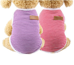 kutkutstyle T-Shirt KUTKUT Set of 2 Pcs Striped T-Shirt Puppy Clothes for Small Dogs, Kitten, Summer Cotton Vest Doggy Tee Tank Top for Shihtzu, Bichon, Papillon, Pekingese etc