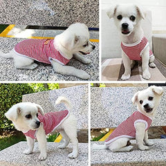 kutkutstyle T-Shirt KUTKUT Set of 2 Pcs Striped T-Shirt Puppy Clothes for Small Dogs, Kitten, Summer Cotton Vest Doggy Tee Tank Top for Shihtzu, Bichon, Papillon, Pekingese etc