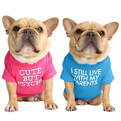 kutkutstyle T-Shirt KUTKUT Set of 2 Pet Dog Breathable Stretchy Round Neck T-Shirt | Pet Puppy Cats Dog Cooling Vest T-Shirts Soft Cotton Clothes| French Bulldog Pug Shirt