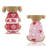 KUTKUT Set of 2 Puppy Clothes for Small Dog & Cat Boy Girl | Winter Warm Fleece Cute Sweaters for Shih Tzu, Maltese, Yorkie Male Female-T-Shirt-kutkutstyle