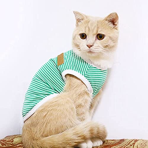 kutkutstyle T-Shirt KUTKUT Set of 2 Striped T-Shirt Puppy Clothes for Small Dogs, Kitten, Summer Cotton Vest Doggy Tank Top for Maltese, Bichon, Papillon, Pekingese