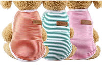 KUTKUT Set of 3 Dog Striped T-Shirt Puppy Clothes for Small Dogs, Stretchy Summer Cotton Cat Vest Doggy Tee Tank Top for Maltese, Bichon, Papillon, Pekingese - kutkutstyle