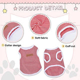 KUTKUT Set of 3 Pcs Striped T-Shirt Puppy Clothes for Small Dogs, Stretchy Summer Cotton Cat Vest Doggy Tee Tank Top for Maltese, Bichon, Papillon, Pekingese - kutkutstyle