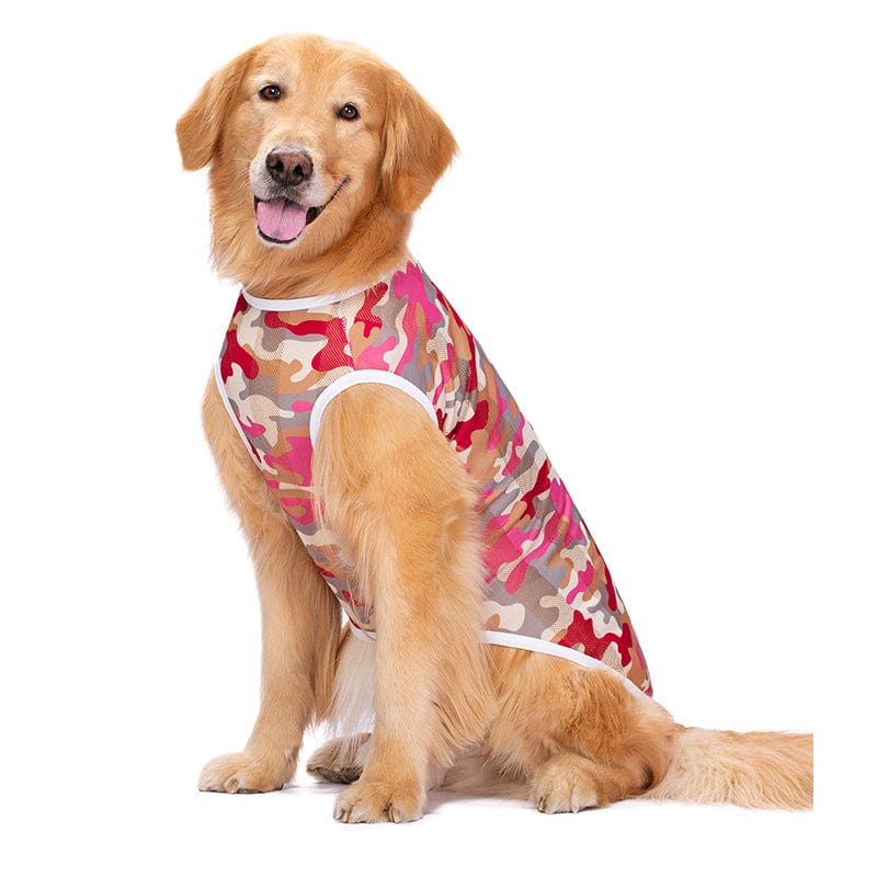 KUTKUT Shirt for Small, Medium Large Dogs, Camouflage Quick Dry Dog T-Shirts, Breathable Strechy Dog Sleeveless Tank Top for ShishTzu, Beagle, Corgi, Husky, Labr, Retriver etc - kutkutstyle