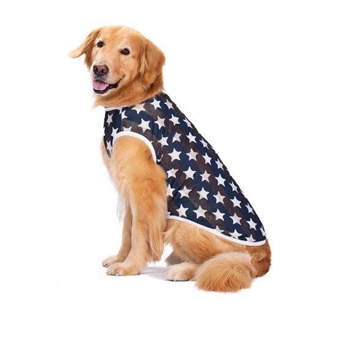KUTKUT Shirt for Small, Medium Large Dogs, Star Pattern Quick Dry Dog T-Shirts, Breathable Strechy Dog Sleeveless Tank Top for ShishTzu, Beagle, Corgi, Husky, Labr, Retriver etc - kutkutstyle
