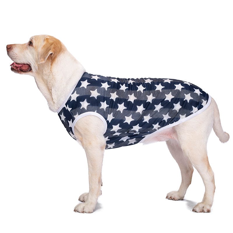 KUTKUT Shirt for Small, Medium Large Dogs, Star Pattern Quick Dry Dog T-Shirts, Breathable Strechy Dog Sleeveless Tank Top for ShishTzu, Beagle, Corgi, Husky, Labr, Retriver etc-T-Shirt-kutkutstyle