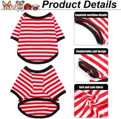 KUTKUT Small Dog Cotton Striped Clothing, Puppy Vest T-Shirts Outfits for Dogs and Cat Apparel, Doggy Breathable Soft Shirts for Pet Dogs Kitten Boy and Girl - kutkutstyle