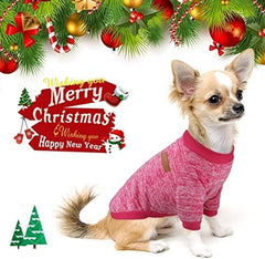 KUTKUT Small Dog Warm Tshirt - 2Pcs Pet Dog Classic Knitwear Sweater Soft Thickening Warm Pup Dogs Shirt Winter Puppy Kitten Sweater for Maltese, Shihtzu, Yorkii etc - kutkutstyle