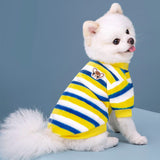 KUTKUT Soft Warm Fleece Small Dog & Cat Shirt, Cute Stripe Pattern Stretchable Winter Cosy Vest Tshirt for Chiuhuahua, Yorkshire, Toypom etc - kutkutstyle