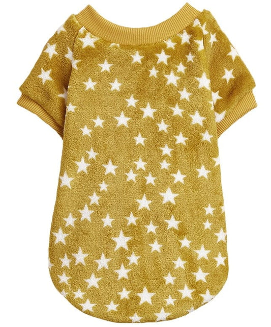 KUTKUT Star Pattern Breathable Round Neck Flannel Fleece Sweater | Winter Shirt for Yorkii, Maltese, Mini Pom Small Dogs Puppy - kutkutstyle
