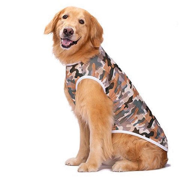 KUTKUT T-Shirt for Small, Medium Large Dogs, Camouflage Quick Dry Dog Shirts Breathable Strechy Dog Sleeveless Tank Top for ShishTzu, Beagle, Corgi, Husky, Labr, Retriver etc - kutkutstyle