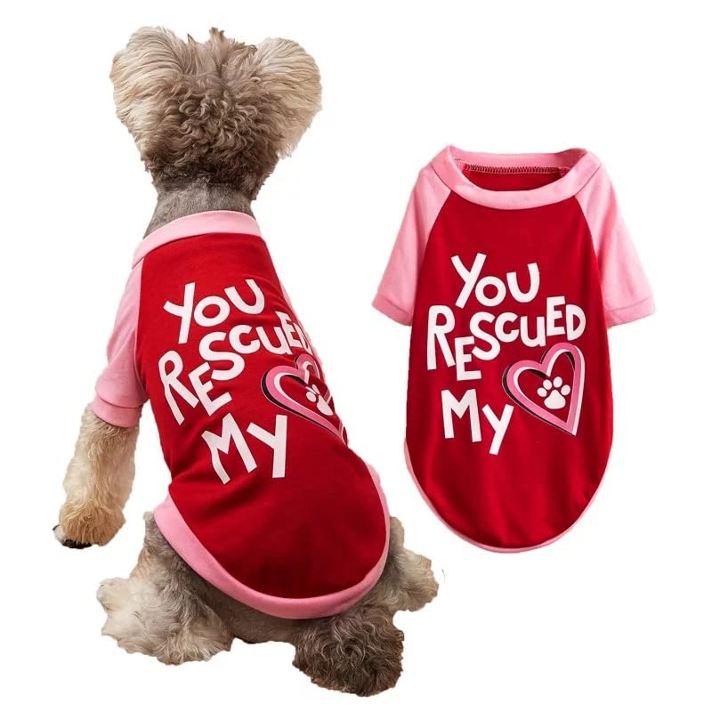 KUTKUT 2 Pieces Dog Shirt for Small Dog Cat Girl Puppy Clothes for Shihtzu, Papillon Maltese Summer Pet Outfits Female Outfits Tshirt Apparel (Size: L, Chest Girth 45cm, Back Length 35cm) - k