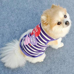 KUTKUT 3 Pieces Stripe Print Pet Vest Breathable Autumn,Spring & Summer Cotton Sleeveless Shirt for Small Dog and Cat (Size: L, Chest Girth 45cm, Neck Girth 32 cm, Back Length 35 cm) - kutkut