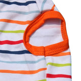 KUTKUT Drooling Stripes Print T-Shirt for Small Dogs | Breathable Cotton Sleeveless Shirt for ShishTzu, Maltese, Pappilon Toy Poodle etc (Size: L, Chest Girth 45cm, Back Length 35cm) - kutkut