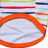 KUTKUT Drooling Stripes Print T-Shirt for Small Dogs | Breathable Cotton Sleeveless Shirt for ShishTzu, Maltese, Pappilon Toy Poodle etc (Size: L, Chest Girth 45cm, Back Length 35cm) - kutkut