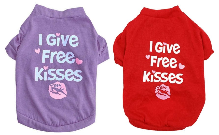 KUTKUT Set of 2 Dog Shirt for Small Dog Girl Puppy Clothes for Shihtzu, Pug, Maltese Summer Pet Outfits Female Outfits Tshirt Apparel (Size: L, Chest Girth 46 cm, Back Length 36 cm)-T-Shirt-kutkutstyle