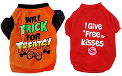 KUTKUT Combo of 2 Printed Girl Puppy Shirt - Soft Breathable Pet T-Shirt Small Breed Dog Clothes Soft Sweatshirt for Small Dogs and Cats (Size: L, Chest Girth 45cm, Back Length 35cm) - kutkut