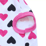 KUTKUT Heart Print Sweat Shirt for Small Dogs | Cotton Sleeveless Shirt for ShishTzu, Maltese, Poodle etc (Size: L,Chest Girth 45cm, Back Length 35cm) - kutkutstyle