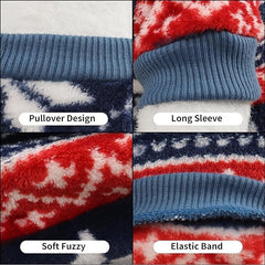 UTKUT Pack of 2 Pcs Star Argyle Pattern Breathable Round Neck Flannel Fleece Pullover | Winter Shirt for Yorkii, Maltese, Mini Pom Small Dogs Puppy - kutkutstyle