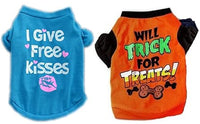 KUTKUT 2 Pieces Dog Shirt for Small Dog Girl Puppy Clothes for Shihtzu,Pug, Maltese Summer Pet Outfits Female Outfits Tshirt Apparel for Shihtzu,Papillon, Cats(Size:L, Chest Girth:45cm, Lengt