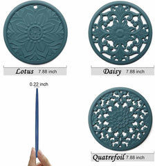 EZYHOME Set of 3 Silicone Trivet Mats,Multi-Use Intricately Carved Hot Pot Trivets for Hot Dishes,Kitchen Mats,Table Mats, Flexible Durable Non Slip & Heat Resistant Kitchen Hot Pads Coasters