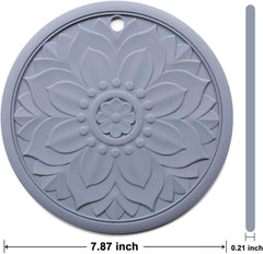 EZYHOME Set of 3 Silicone Trivet Mats,Multi-Use Intricately Carved Hot Pot Trivets for Hot Dishes, Kitchen Mats, Table Mats,Flexible Durable Non Slip & Heat Resistant Kitchen Hot Pads Coaster