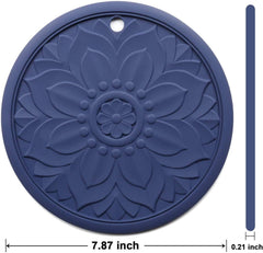EZYHOME Set of 3 Silicone Trivet Mats,Multi-Use Intricately Carved Hot Pot Trivets for Hot Dishes,Kitchen Mats,Table Mats,Flexible Durable Non Slip & Heat Resistant Kitchen Hot Pads Coasters 