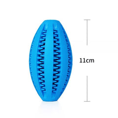KUTKUT Best Dog Natural Rubber Teething Toy Rugby Ball Durable Dog IQ Puzzle Chew Toys for Medium & Large Dog Teeth Cleaning/Chewing/Playing -11cm - kutkutstyle