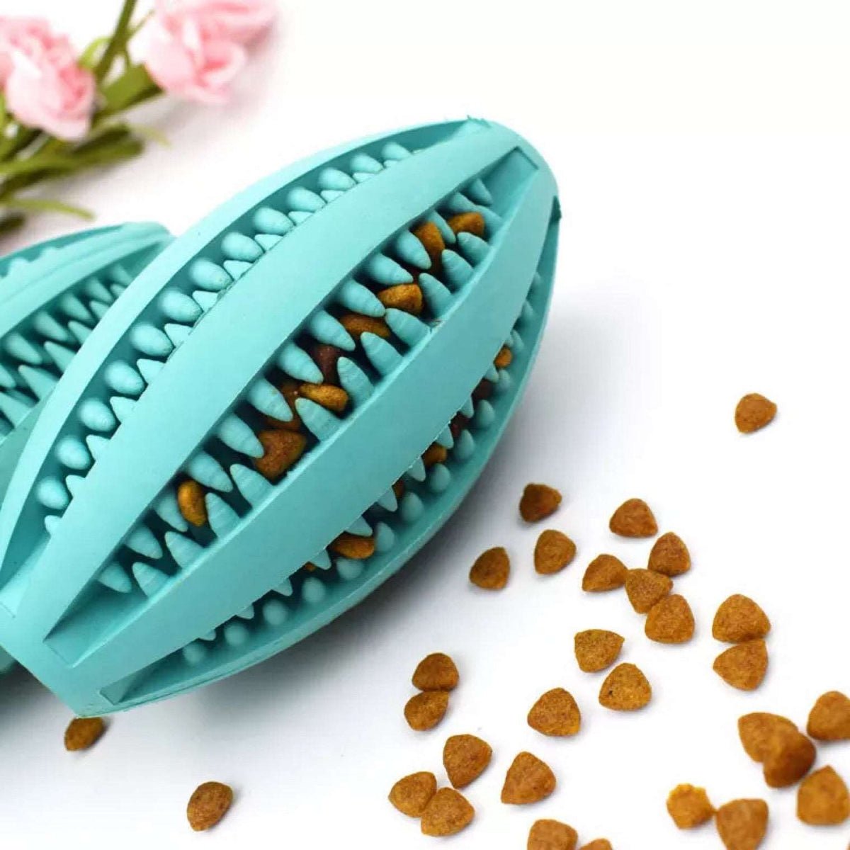 KUTKUT Best Dog Natural Rubber Teething Toys Ball Durable Dog IQ Puzzle Chew Toys for Medium Large Dog Teeth Cleaning/Chewing/Playing/Treat