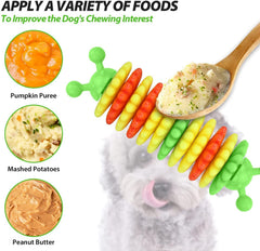 KUTKUT Caterpillar Natural Rubber Tooth Chew Toys | Interactive Molar Stick Cleaning Pet Toothbrush Durable Small Dog Teeth Cleaning Toys Helping to Clean Teeth and Prevent Dental Calculus - 