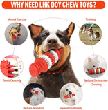 KUTKUT Chew Toy for Dogs Natural Rubber Bone Tooth Cleaning Toy Non-Toxic Rubber Bite Resistant for Medium and Large Dog Teeth Cleaning/Chewing/Playing/Treat Dispensing (Bone)-Teether-kutkutstyle